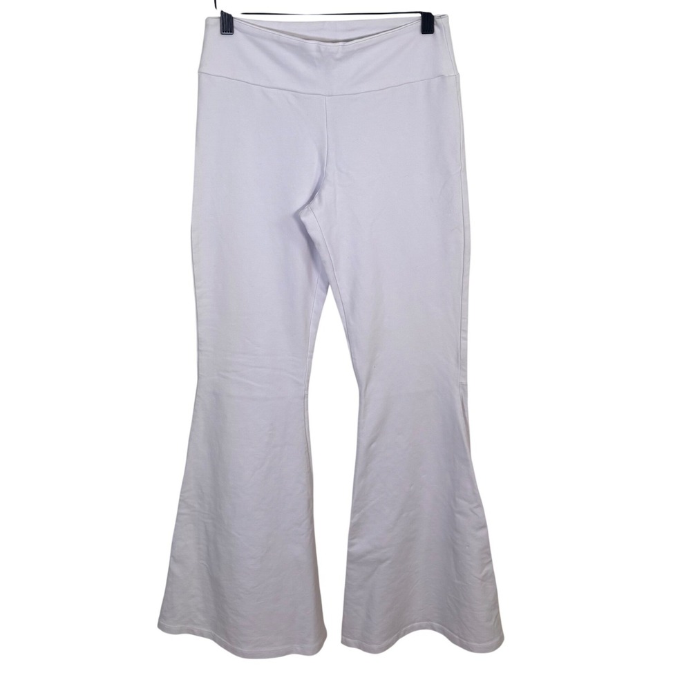 Chatoyant Womens Pants Sz M White Mineral Wash Bell Bottoms Stretchy Pull On